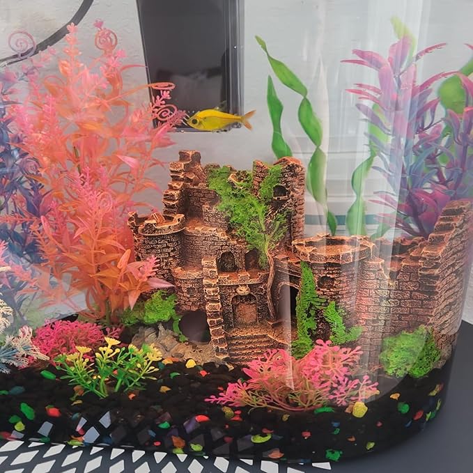 Aquarium Resin Castle Decoration, Ancient Design Fish Tank Ornaments Betta - Image 5