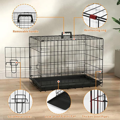 FDW Dog Crate 24-Inch Dog Cage Single Door Foldable Metal Kennel - Image 5