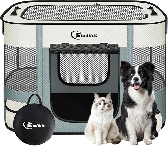 Dog Playpen, Cat Pet Puppy Pen, Portable Playpens by Siedihit