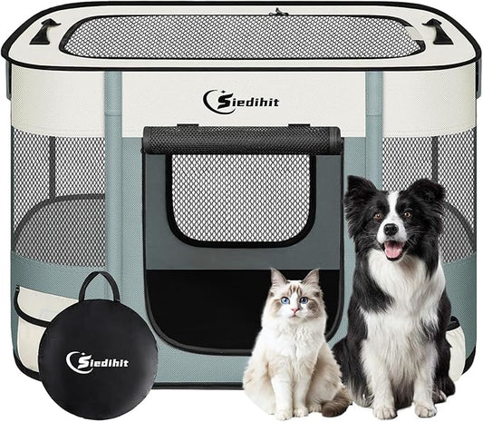 Dog Playpen, Cat Pet Puppy Pen, Portable Playpens by Siedihit
