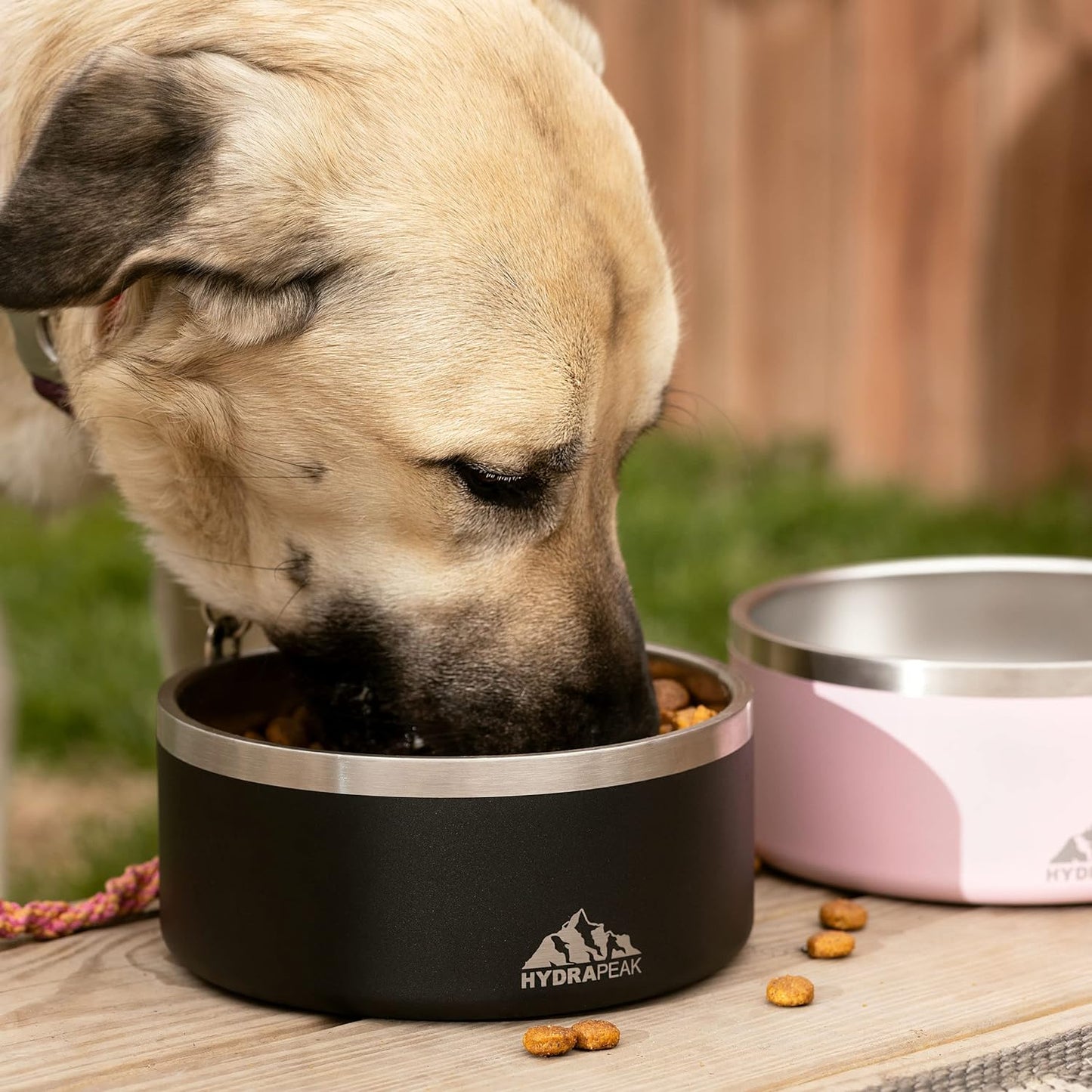 Hydrapeak Dog Bowl; Non Slip Stainless Steel; Water and Food Dish; Large Sized and Small Dogs; 32oz 64oz; Multiple Sizes | 8 Cup | Navy