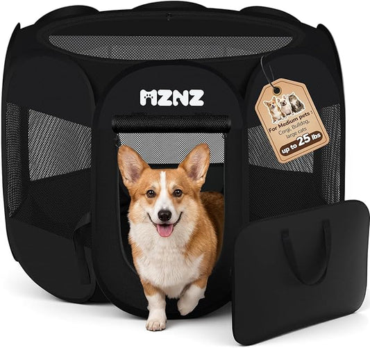 Dog Cat Playpen, Portable Puppy Pet Crate Indoors by MZNZ