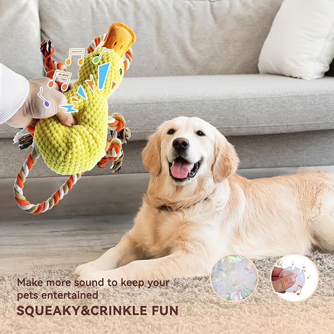 YZHDUXIU Tug of War Dog Toy, Squeaky Dog Toys Interactive Duck Puppy Toys to - Image 4