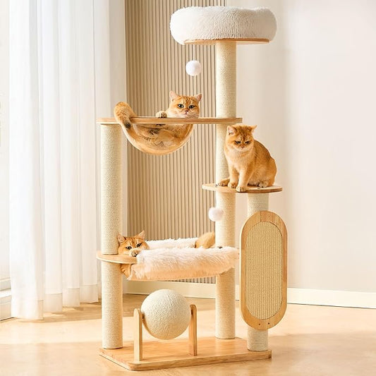 HITTITE Solid Wood Cat Tree Tower by HITTITE