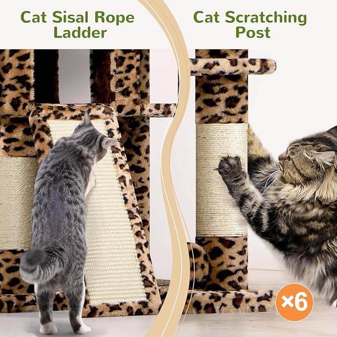 Globlazer Heavy Duty Cat Trees for Large Cats, Sturdy 72in Maine Coon Cat Tree - Image 6