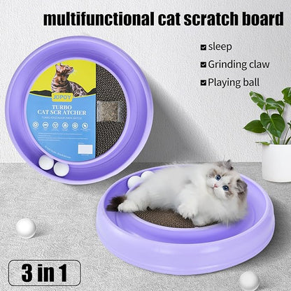 Cat Scratcher Toy Ball Track for Indoor Cats, Round Interactive Scratching - Image 2