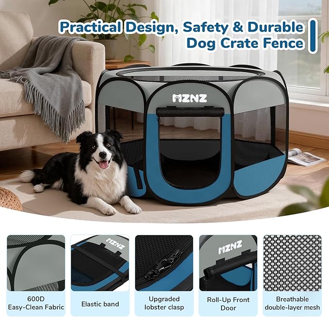 Dog Playpen, Portable Puppy Pet Crate Indoors - Image 7