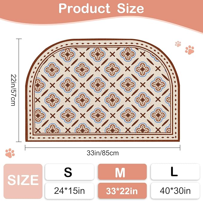 Glittme 33"X22" Arch Shape Cat Litter Mat Trapping Pad Soft Loop-Mesh Litter - Image 7