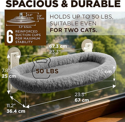 Cat Window Perch – Strong 6 Suction Cup Foldable Cat Hammock Bed - Image 2