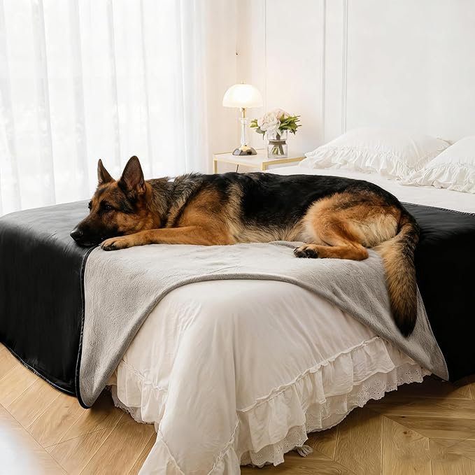 Waterproof Dog Blanket for Bed, Reversible Pet Couch Throw Blankets Leak Proof by Secfeeling