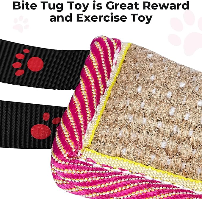 DGSL Dog Tug Toy, Tug of War Dog Toy Jute Bite Pillow - Image 4