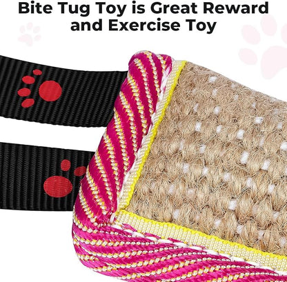 DGSL Dog Tug Toy, Tug of War Dog Toy Jute Bite Pillow - Image 4