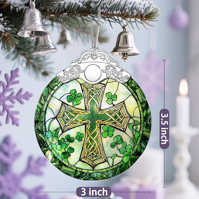 Stained Glass Cross Ornament, Christmas Ornaments, Christmas Decorations - Image 4