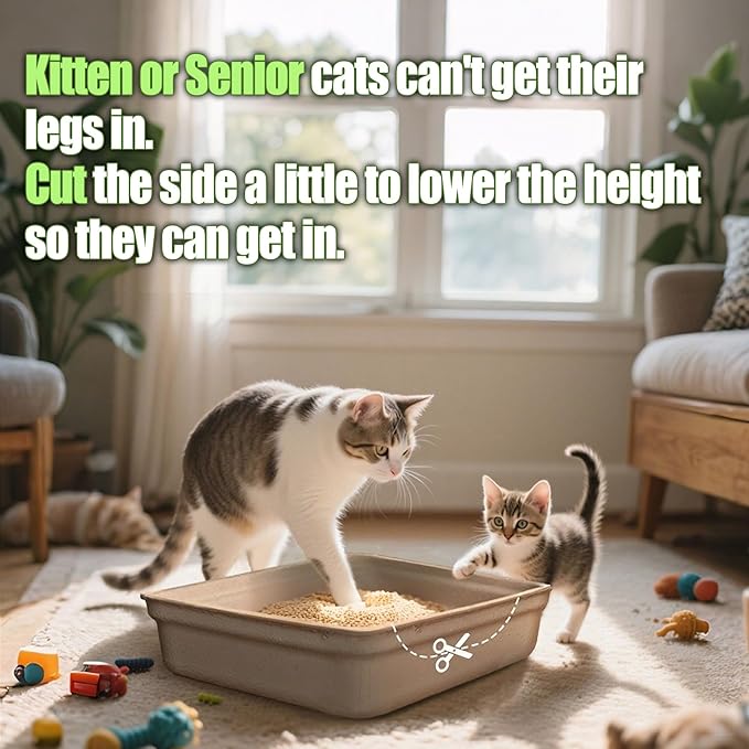 Disposable Litter Boxes for Cats Large: 6-Pack Leak-Proof Sustainable for - Image 11