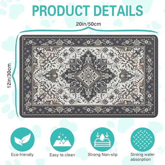 Pet Feeding Mat for Floors Waterproof Dog Mat for Food and Water Absorbent - Image 5