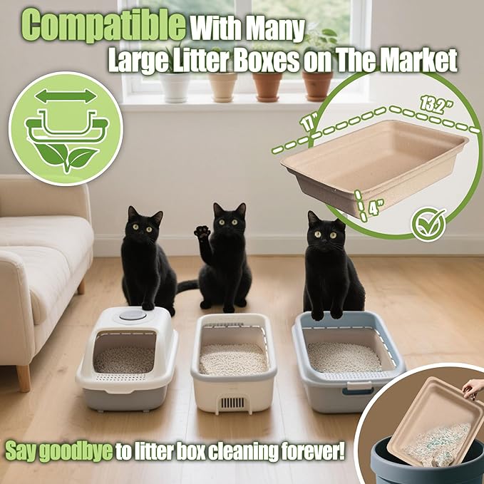 Disposable Litter Boxes for Cats Large: 2/4/6/8-Pack 17.5'' x 13.5'' Leak-Proof - Image 5