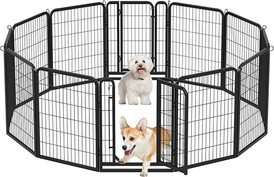 Yaheetech Dog Playpen Outdoor, 32 inch 12 Panels Dog Pen Indoor Heavy Duty by Unknown