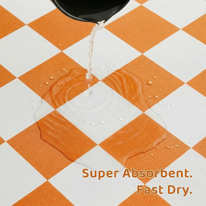 Checkered Dog Feeding Mat, Absorbent Mats - Image 4