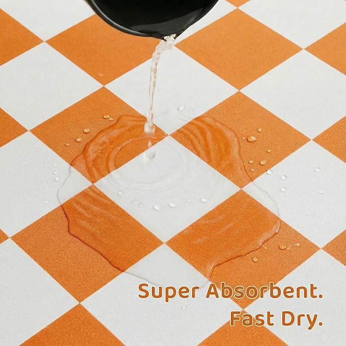 Checkered Dog Feeding Mat, Absorbent Mats - Image 4