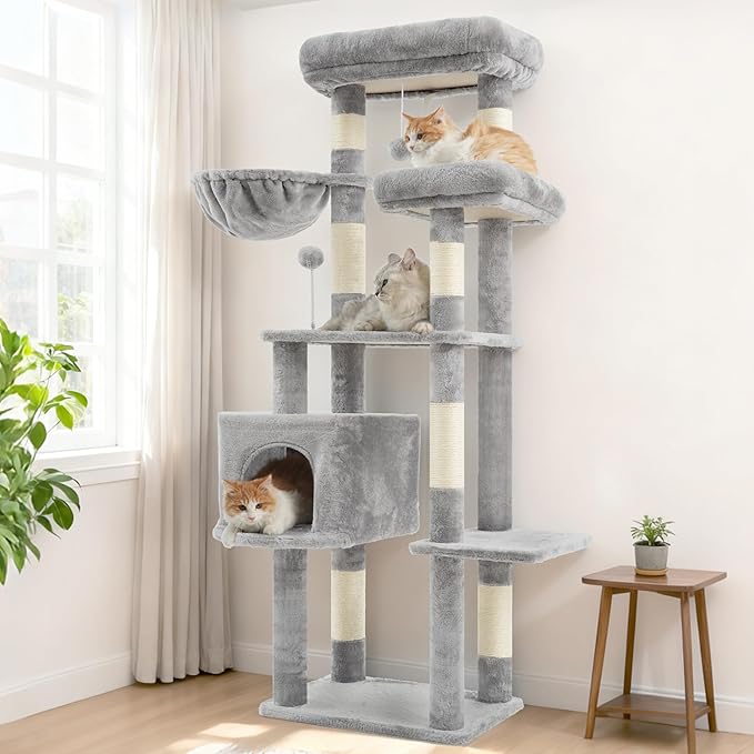 Gitelsnour Cat Tree for Indoor Cats, 55.1 inch Cat Tower - Image 8