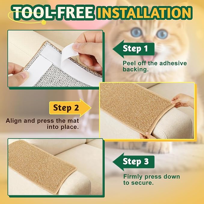 ENONCI​ Corner Cat Scratcher Wall Mounted - Image 6