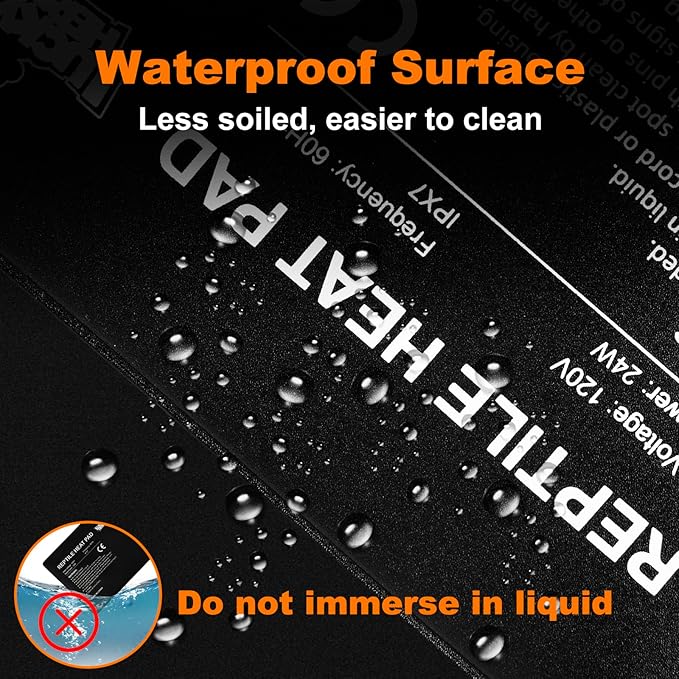 LUCKY HERP Reptile Heat Pad 8x18 Inch 24W Under Tank Terrarium Heating Mat - Image 3