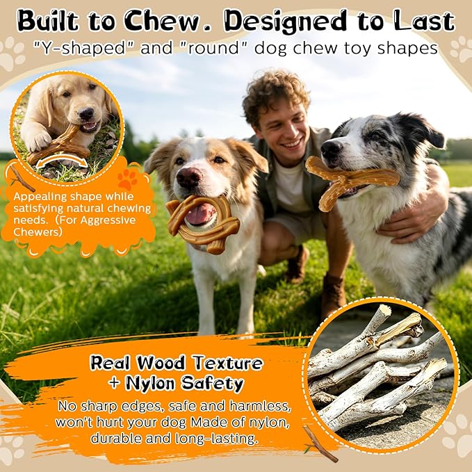 WOWBALA 2 Pack Dog Chew Toys for Aggressive Chewers, Indestructible Dog Toy for - Image 3