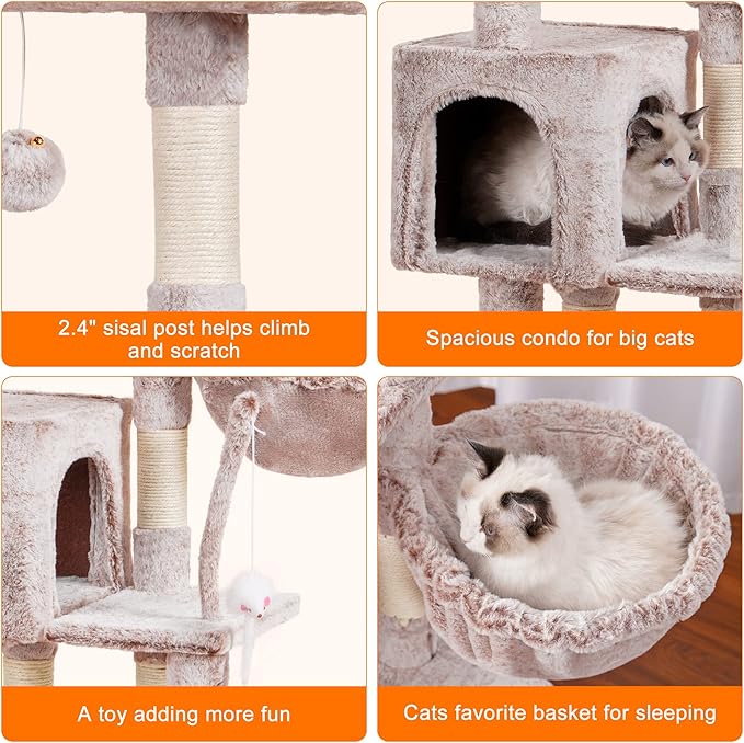 Heybly Cat Tree with Toy, Cat Tower condo - Image 4