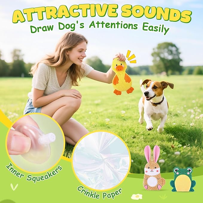 XIUGOAL Dog Toys to Keep Them Busy, 3 Pack No Stuffing Interactive Dog Toys - Image 5