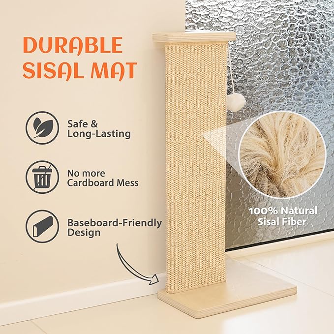 PETKARAY Couch Corner Cat Scratcher, Sisal Cat Scratch Pad - Image 3