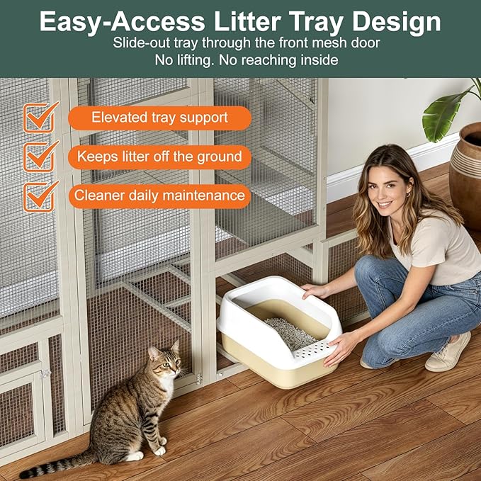 TIMHAKA 71 inch Large Catio Outdoor Cat Enclosure, Cat Catio - Image 5