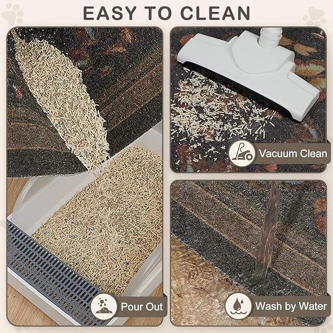 Unicorn Catcher Cat Litter Mat 24" x 15" Non-Slip Litter Box Mat Washable - Image 4