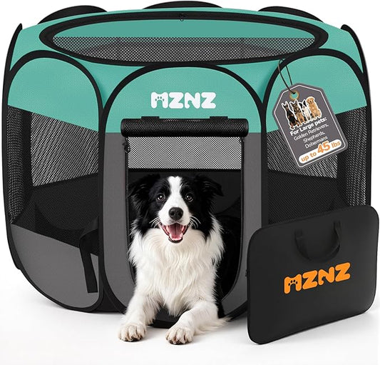 Dog Playpen, Portable Puppy Pet Crate Indoors by MZNZ
