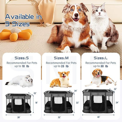 Dog Playpen, Pet Playpen, Foldable Puppy Cat Playpen, Portable Exercise Kennel - Image 3