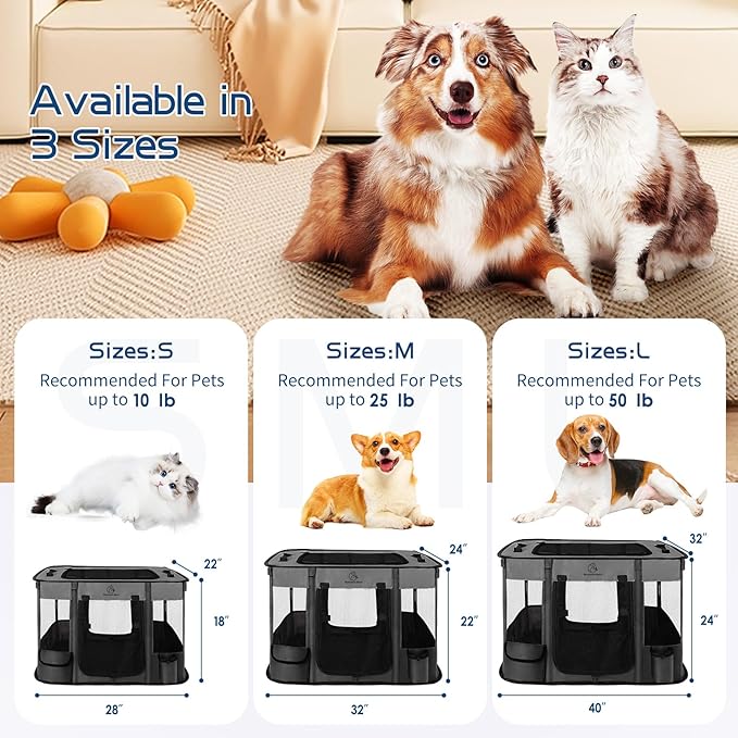 40x32x24 Inches Dog Playpen, Pet Playpen, Foldable Puppy Cat Playpen, Portable - Image 2