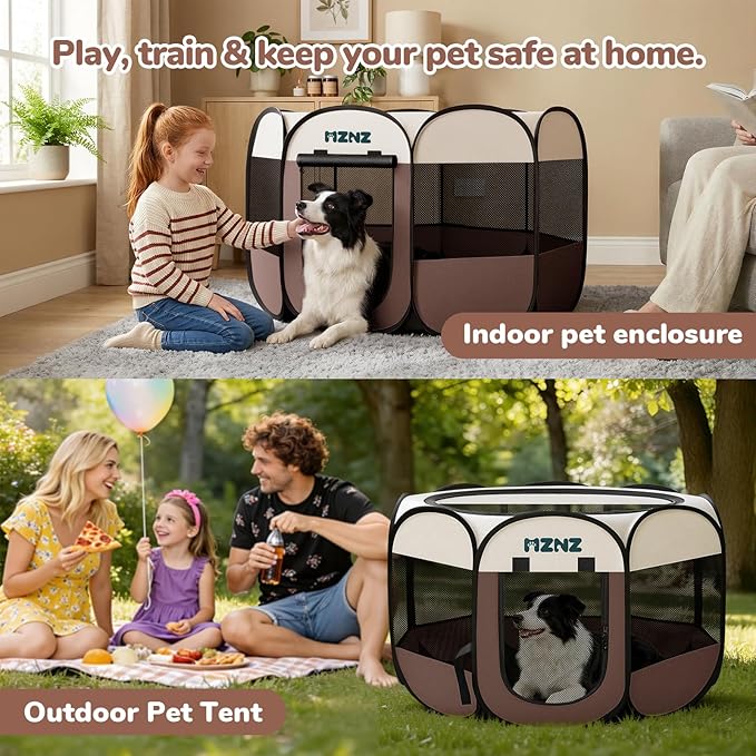 Dog Playpen, Portable Puppy Pet Crate Indoors - Image 5