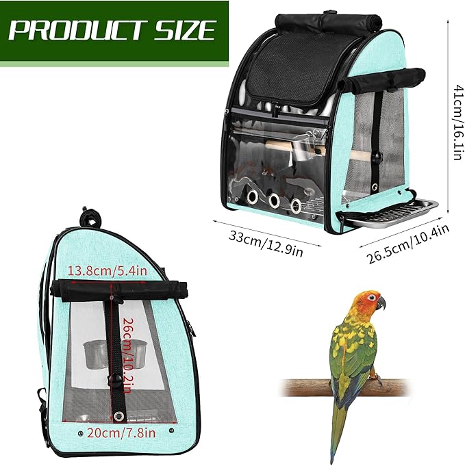Bird Carrier Bag with Indestructible Stainless Steel Mesh, Bird Travel Cage - Image 6