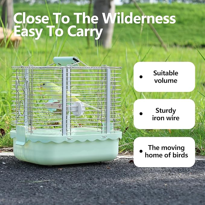 Bird Carrier Travel Cage, Durable Portable Stainless Steel Birdcage - Image 4