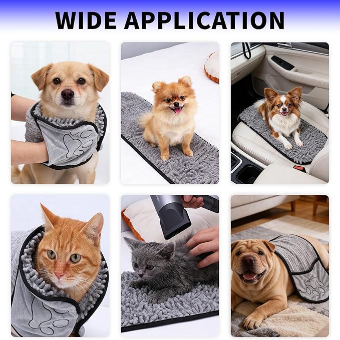 3PCS Dog Bath Kit, Dog Bath Brush | Dog Bath Gloves | Microfiber Dog Towel 26'' - Image 6