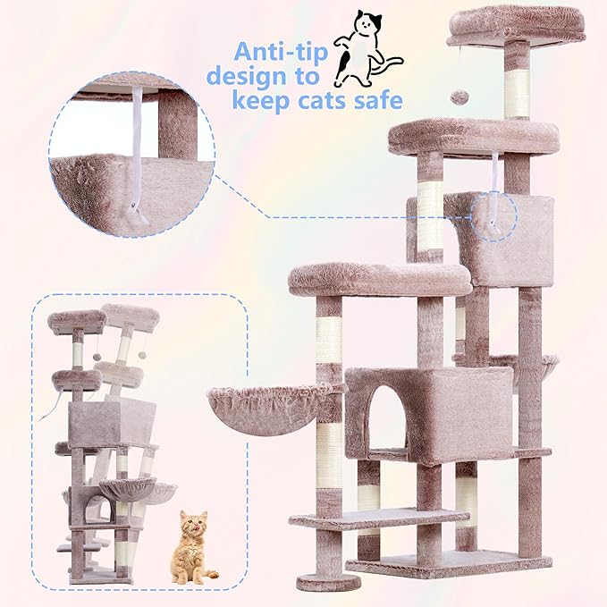 Hey-brother Cat Tree Tower, Scratching Posts - Image 8