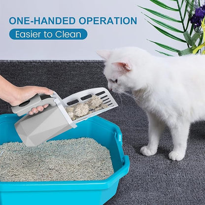 Cat Litter Scooper with Holder Kitty Litter Scoop with Waste Can and 150 Refill - Image 4