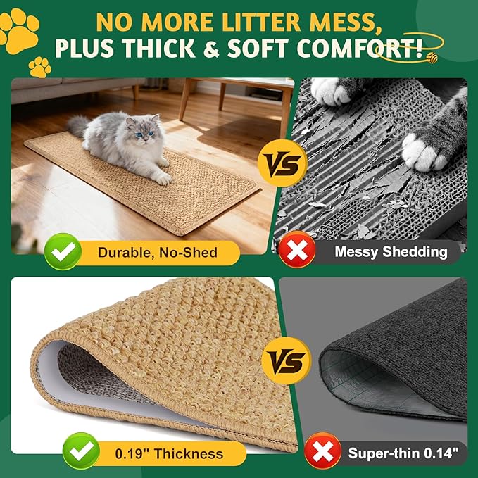 ENONCI Door Protector from Cat Scratching 19.6" x 7.8" Cat Wall Corner Scratcher - Image 4
