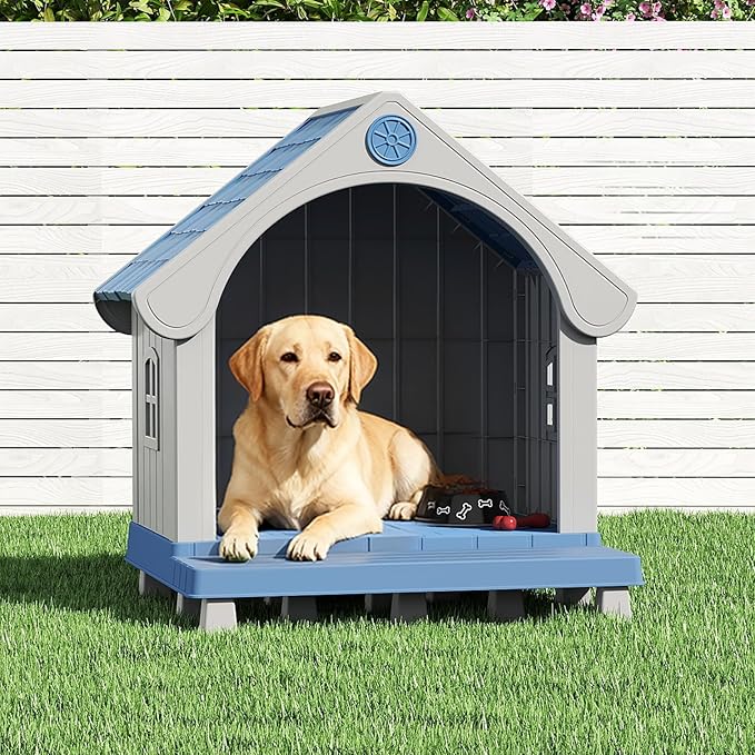 Fancyango Large Dog House Outdoor Indoor, Sturdy Plastic Waterproof Doghouse - Image 2
