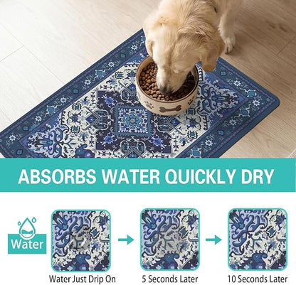 Pet Feeding Mat for Floors Waterproof Dog Mat for Food and Water Absorbent - Image 2