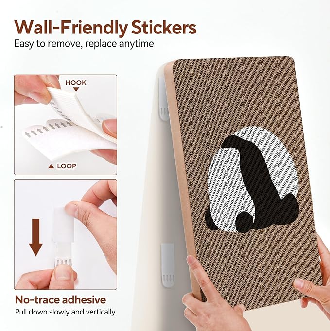 AUSCAT Cardboard Cat Wall Scratcher, 7 cat Scratching Boards - Image 7