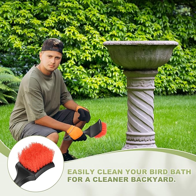 M METERXITY 2-Pack Bird Bath Cleaning Brush, 8.3 Inch Plastic Bird Bath Cleaner - Image 5