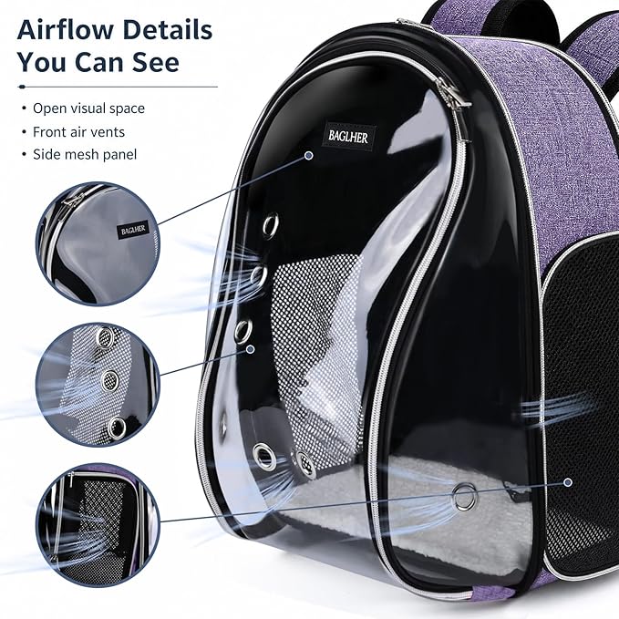 BAGLHER Cat Carrier Backpack Bubble - Image 4