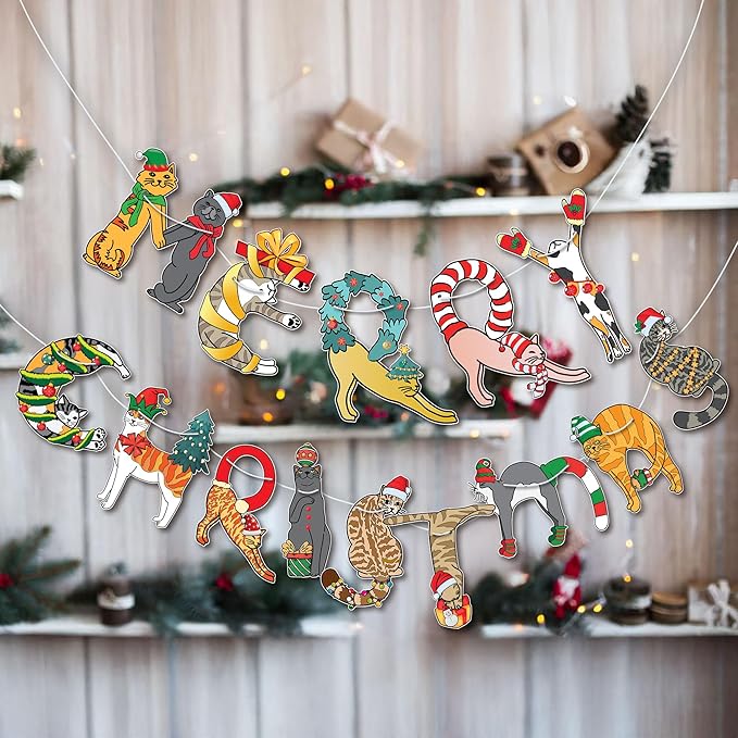 Cats Merry Christmas Garland - Image 4