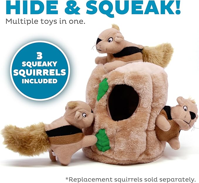 Outward Hound Hide-A-Squirrel Dog Toy – Interactive 2‑in‑1 Plush Puzzle - Image 3