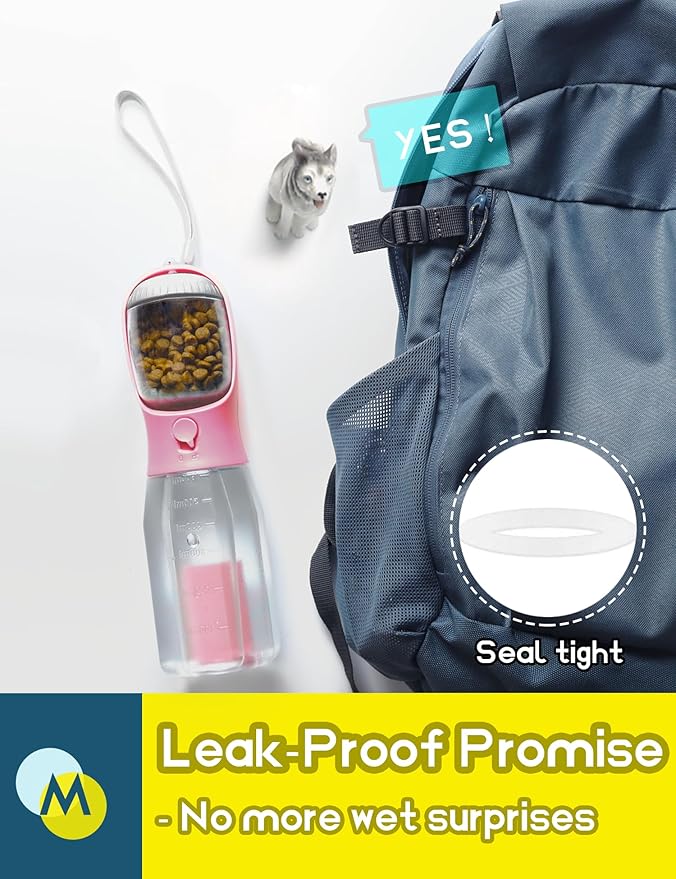 Portable Water Bottle for Small Dogs, 3 in 1 Animal Pet Travel Bowl Dispenser - Image 7